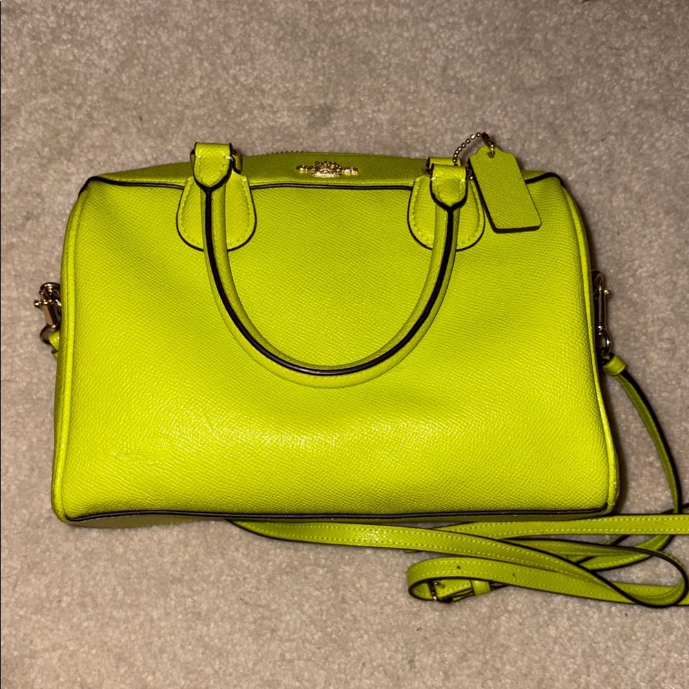 Coach Lime Green Leather Satchel
